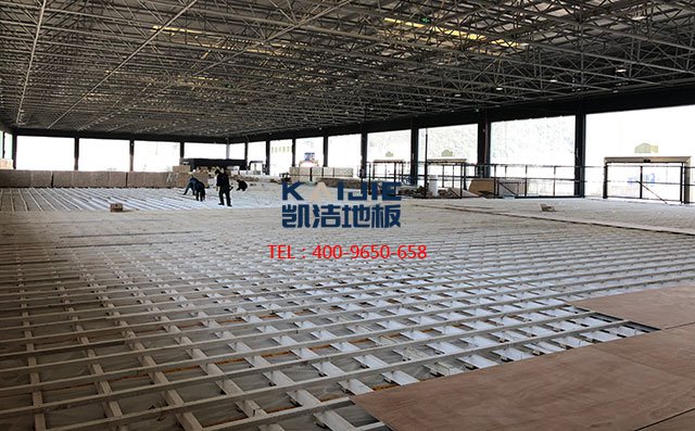 籃球館運(yùn)動(dòng)木地板雙層龍骨安裝——?jiǎng)P潔運(yùn)動(dòng)木地板
